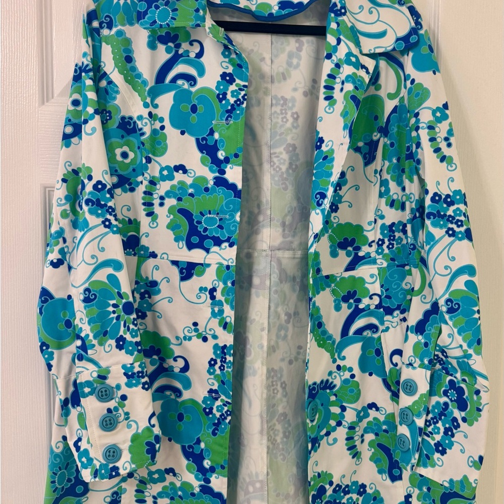 Kenzie NY Floral Blue and Green Women's Jacket
